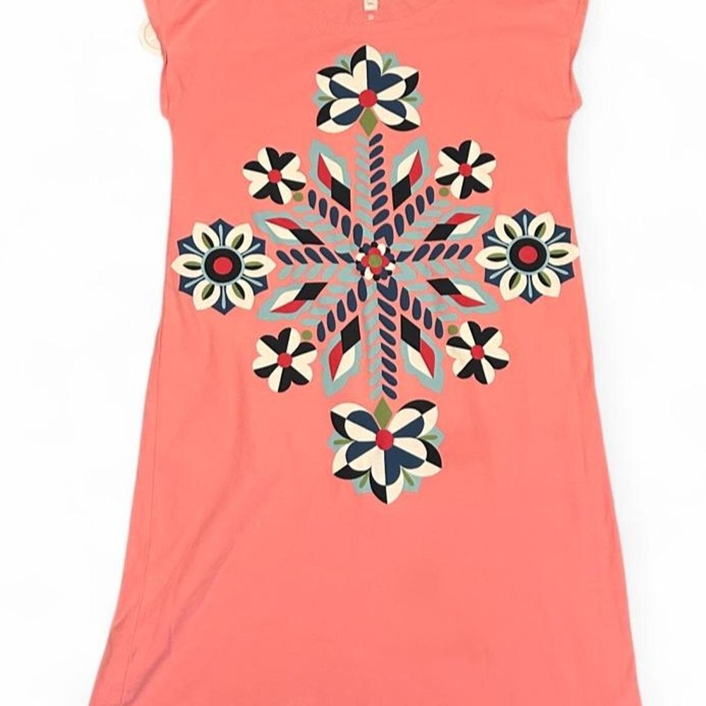 Tea Collection Artsy Geometric Pink Dress